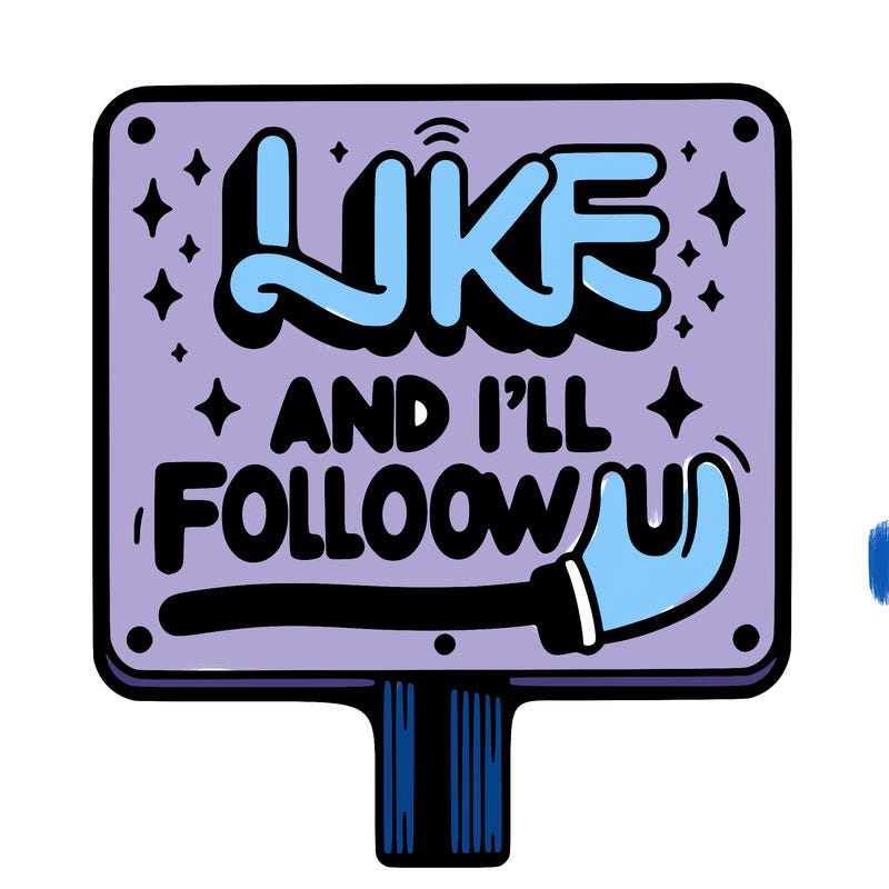 sighn that sais like and ill follow u