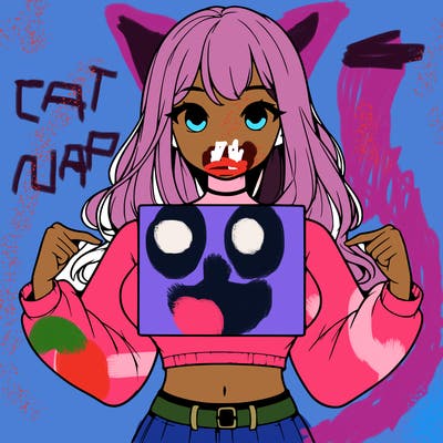 girl holding a blank sign in a long sleeve crop top