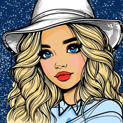 realistic girl with hat