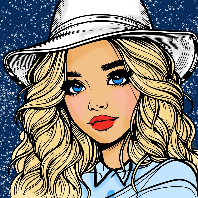 realistic girl with hat