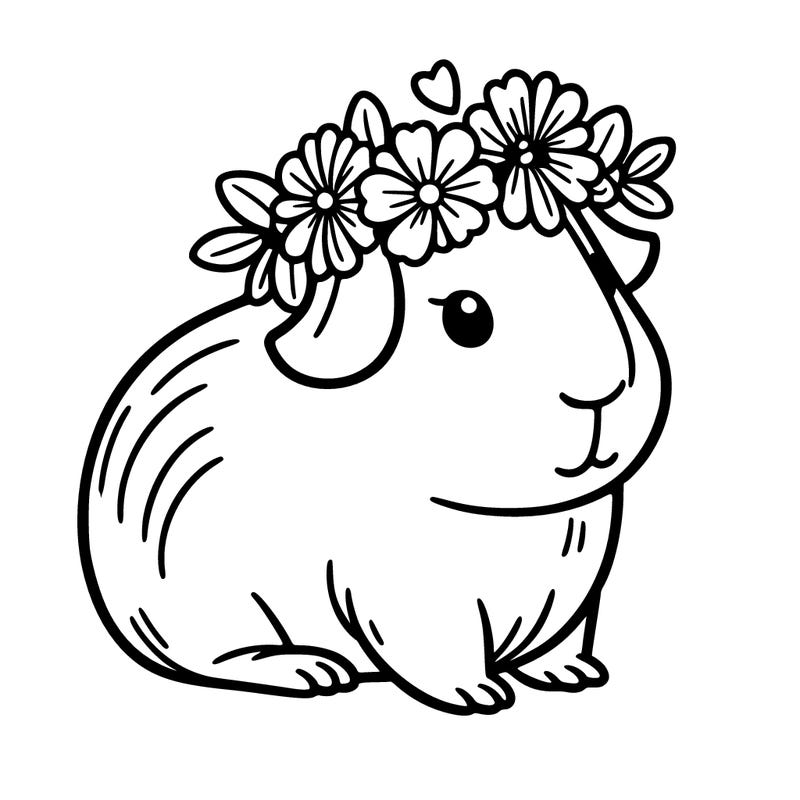 guinea pig with flower crown
