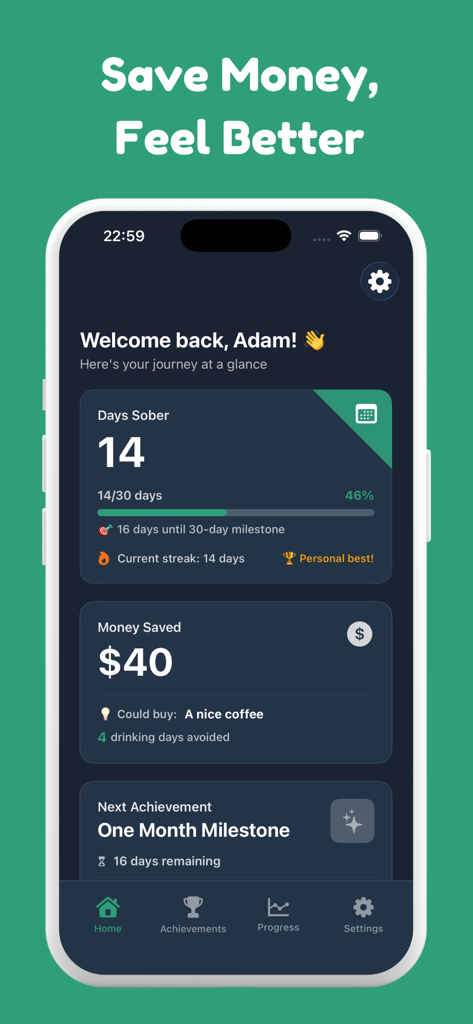 Keep Me Sober - Productivity App | MWM