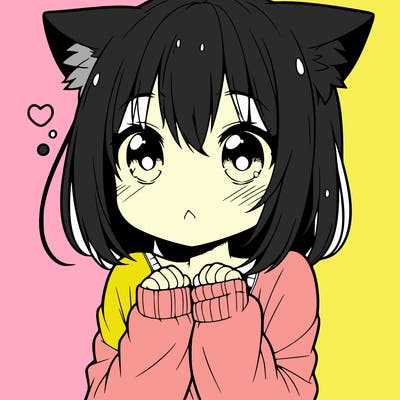 shy anime catgirl