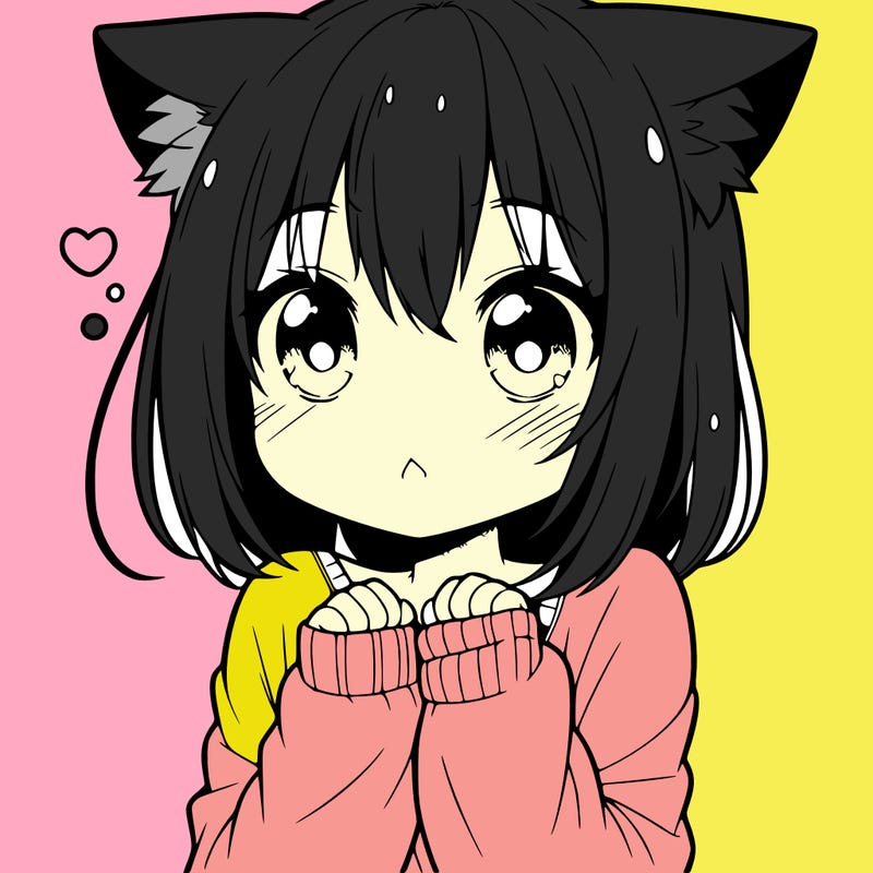 shy anime catgirl