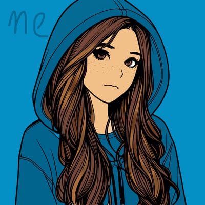 realistic girl with hoodie