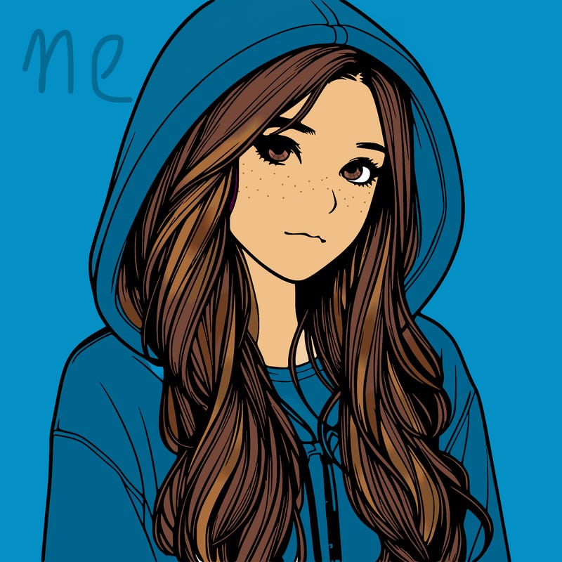 realistic girl with hoodie