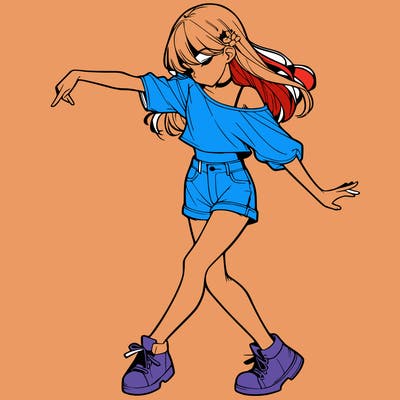 realistic girl danceing