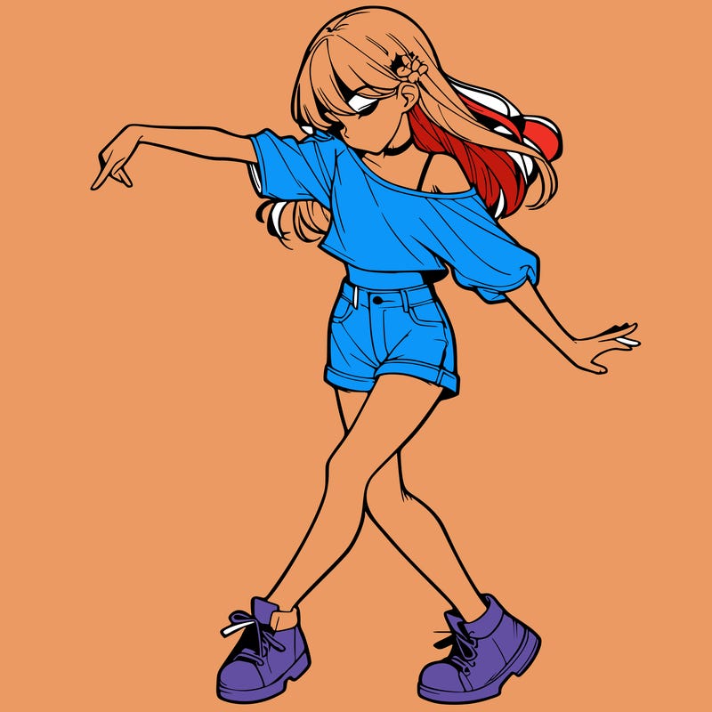 realistic girl danceing