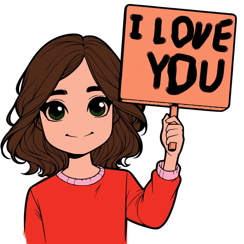 realistic girl holding up a sign