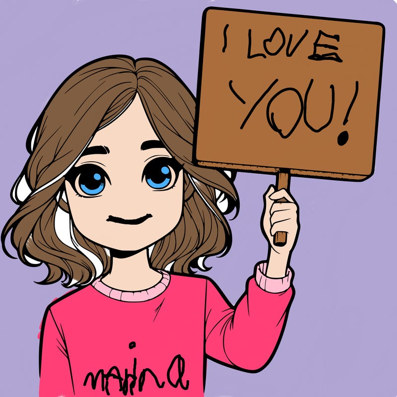 realistic girl holding up a sign