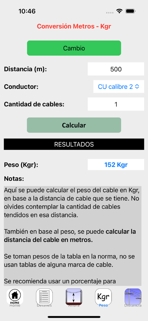 Linea Eléctrica Aérea - Outil de conversion poids et distance des conducteurs pour la conception de lignes électriques aériennes