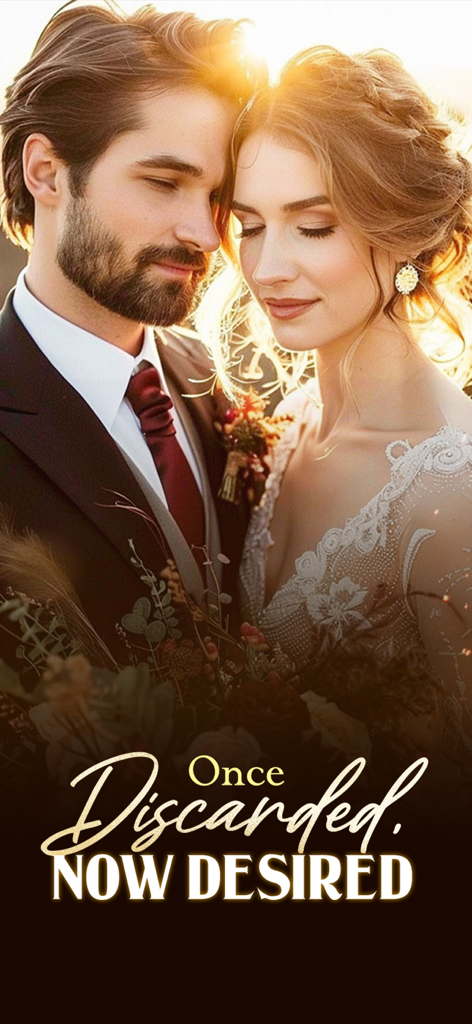 Manobook: My Good Story Reader - Una pareja romántica en la portada de un libro titulado Once Discarded Now Desired