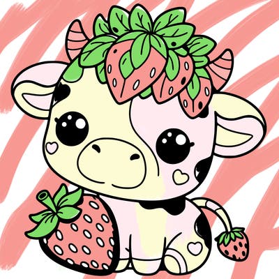 cute strawberry cow
