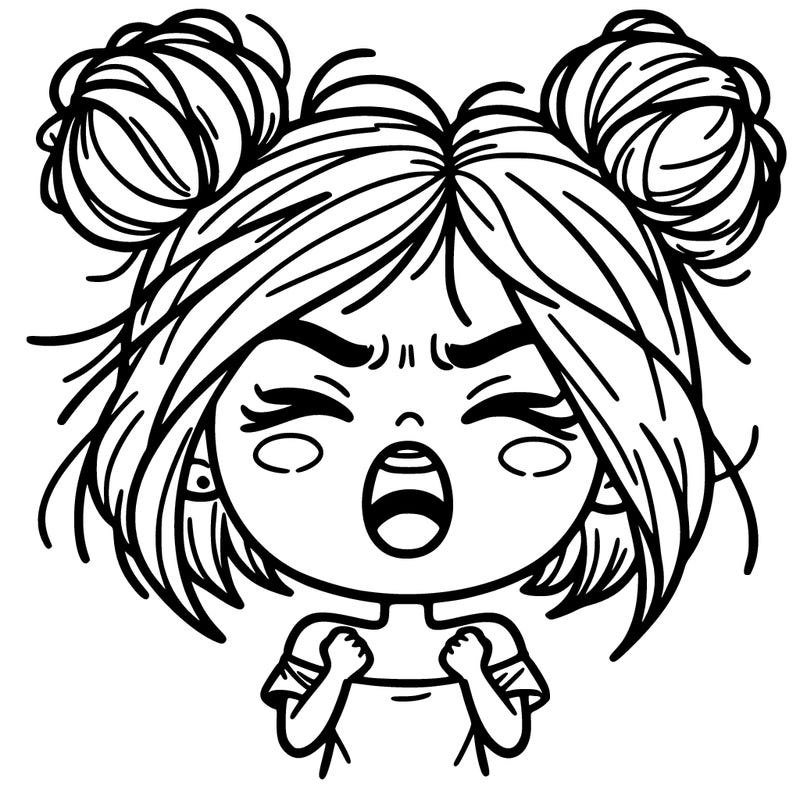 passionate girl with her hair is two messy bun