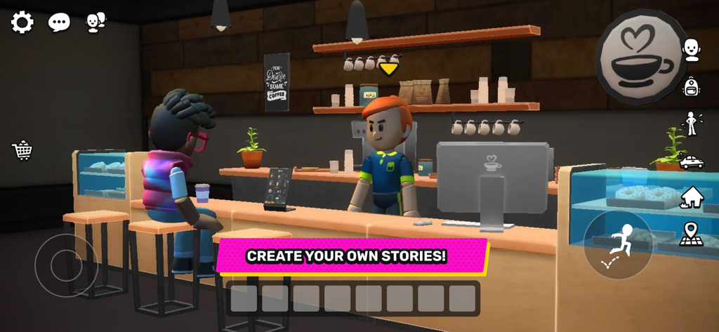 XDRP - XDRP 게임의 가상 커피숍에서 바리스타와 상호 작용하는 캐릭터