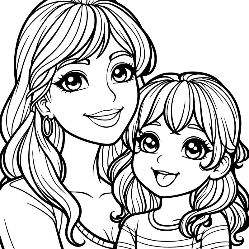 mom and her daughter realistic