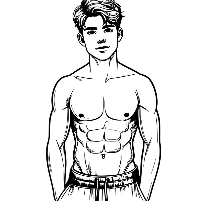 realistic boy with a git body and abs