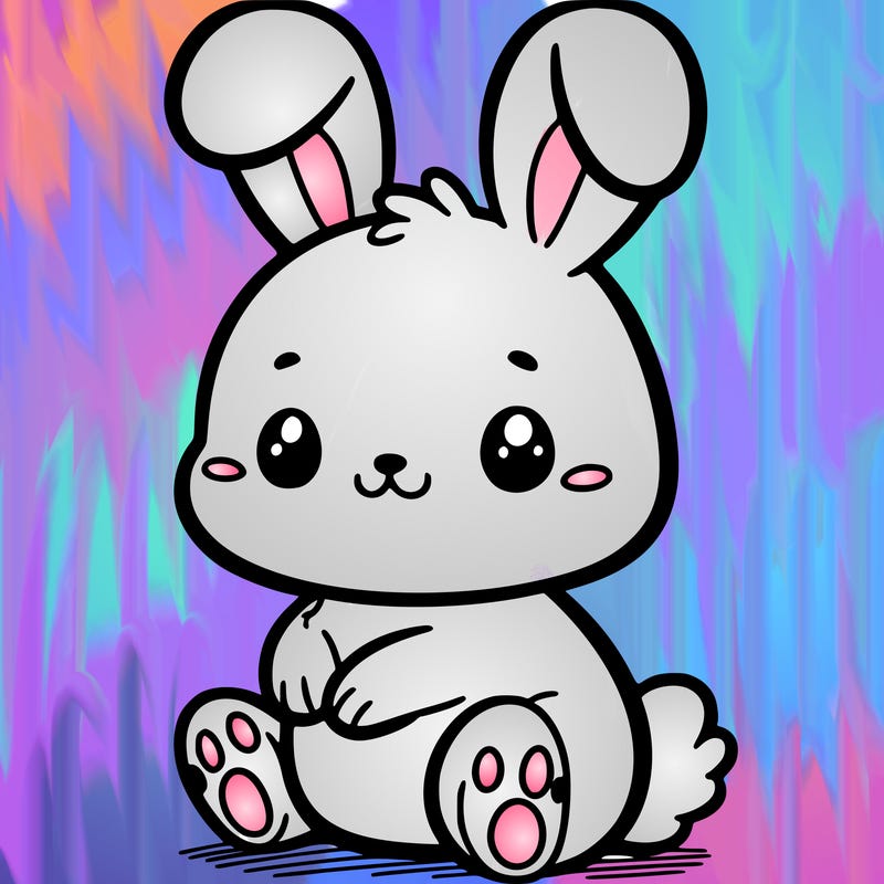 cute bunny with its paws folded