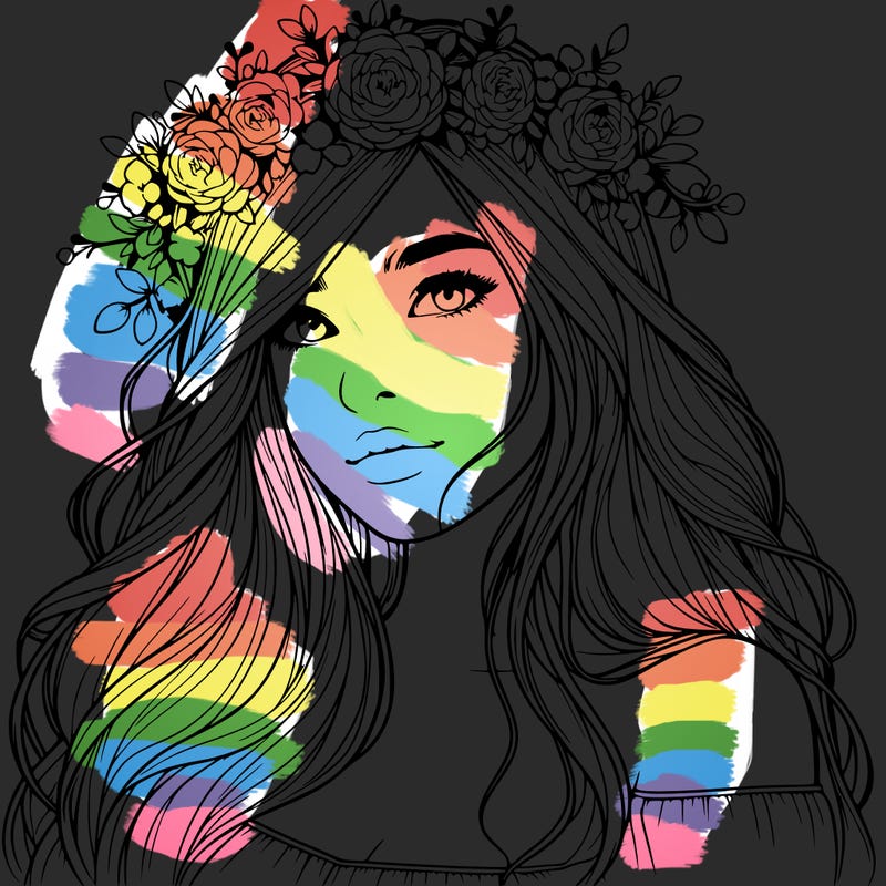 realistic girl with flower crown