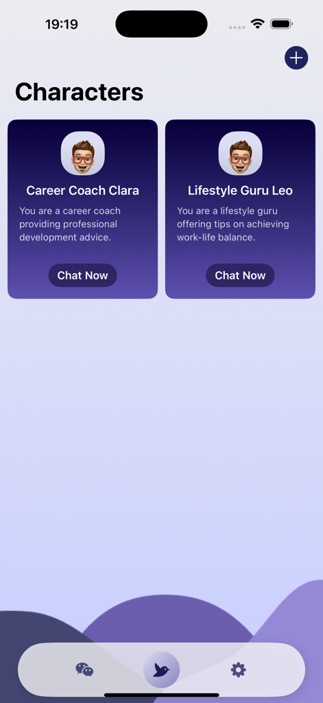Joy AI - Joy AI interface showing character templates for career and lifestyle assistants