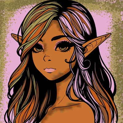 elf girl realistic dark fantasy