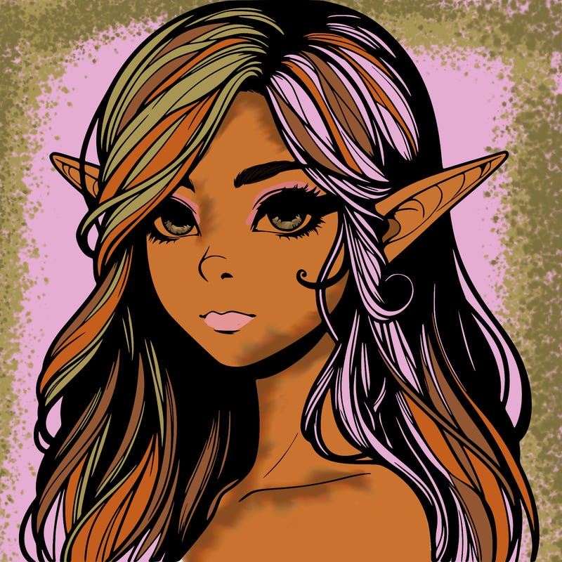 elf girl realistic dark fantasy