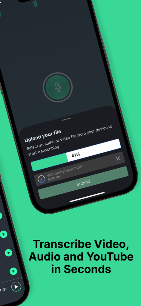 Stenote: AI Audio to Text - Interfaz de Stenote para cargar y transcribir archivos de video y audio.