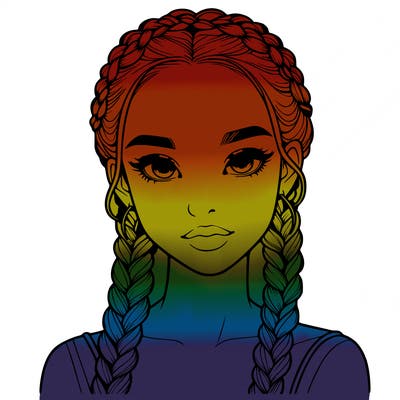 realistic girl with braids