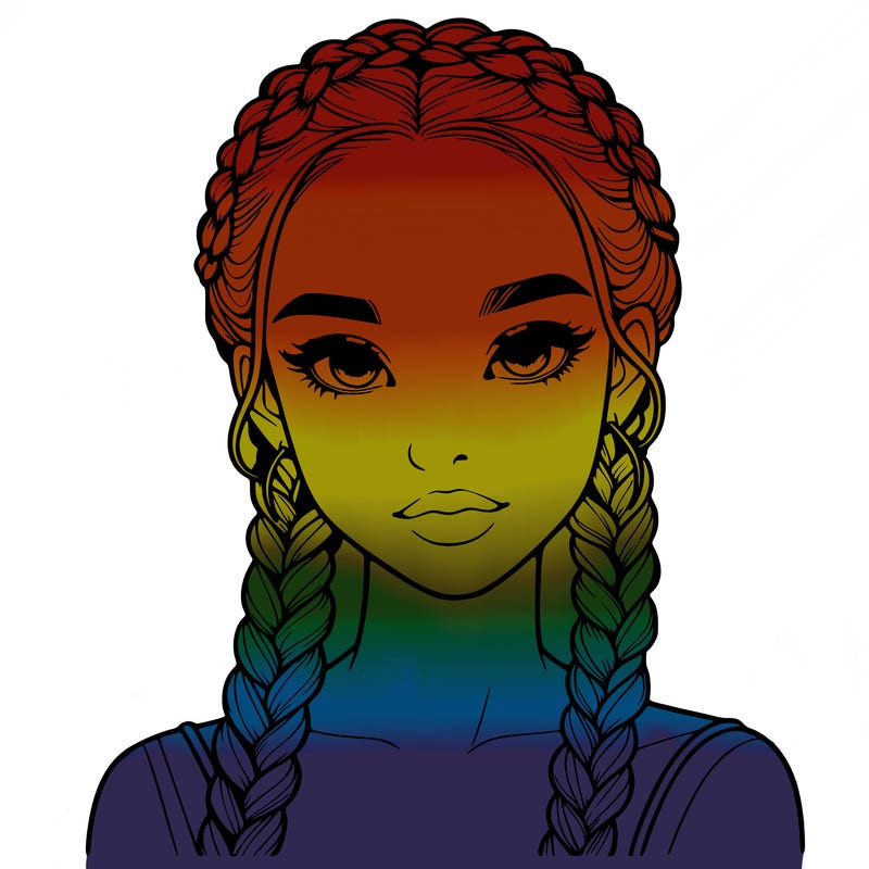 realistic girl with braids