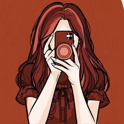 a realistic girl holding her phone taking pictures