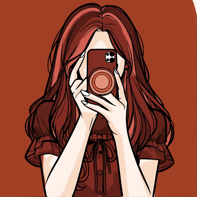 a realistic girl holding her phone taking pictures