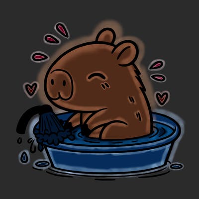 capybara taking a bath