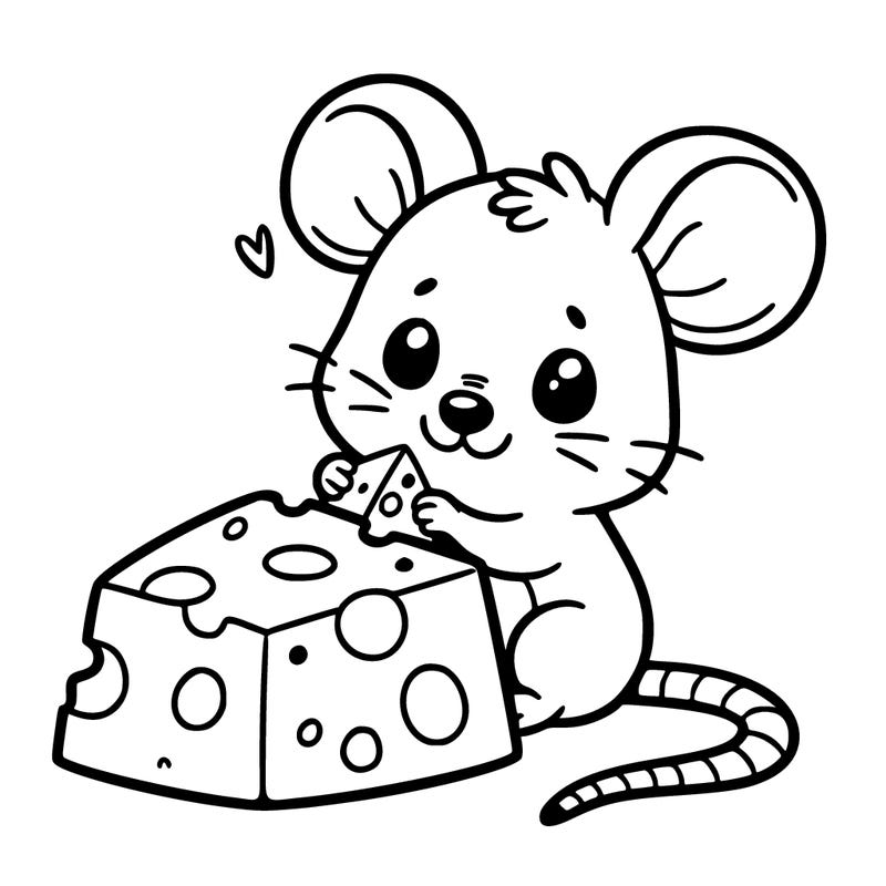 a cute mouse eating a piece of cheese