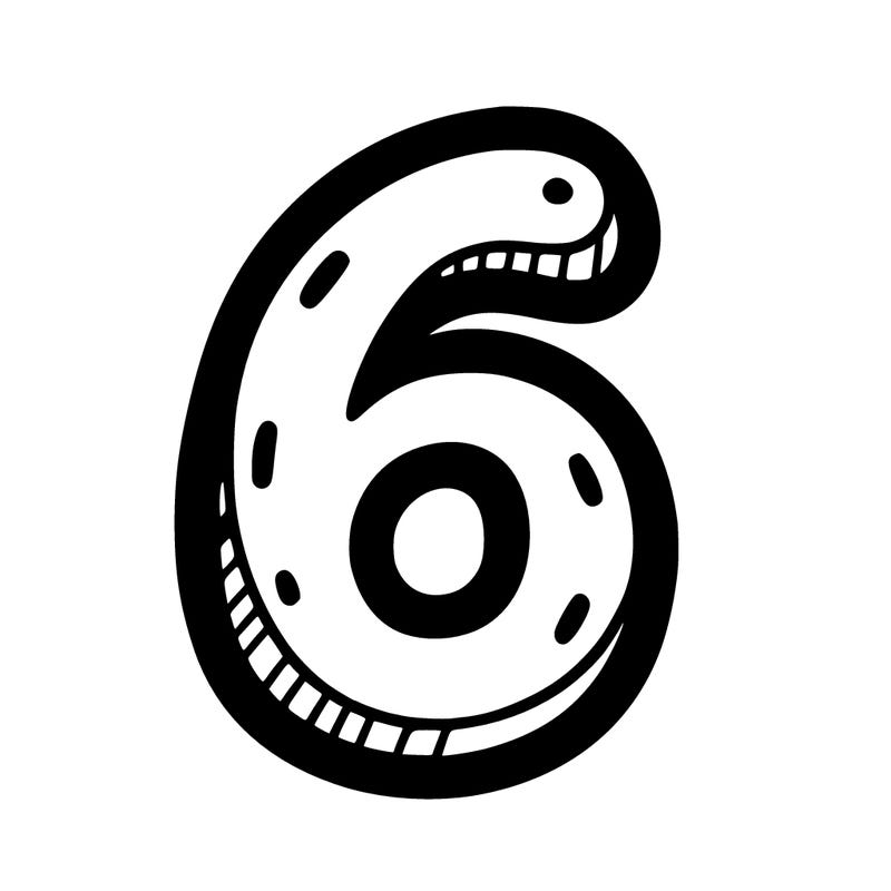 a simple number 6