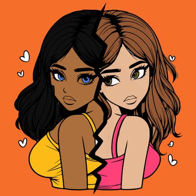 realistic girl split