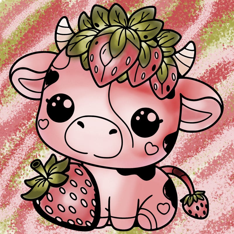 cute strawberry cow