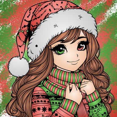 realistic christmas girl
