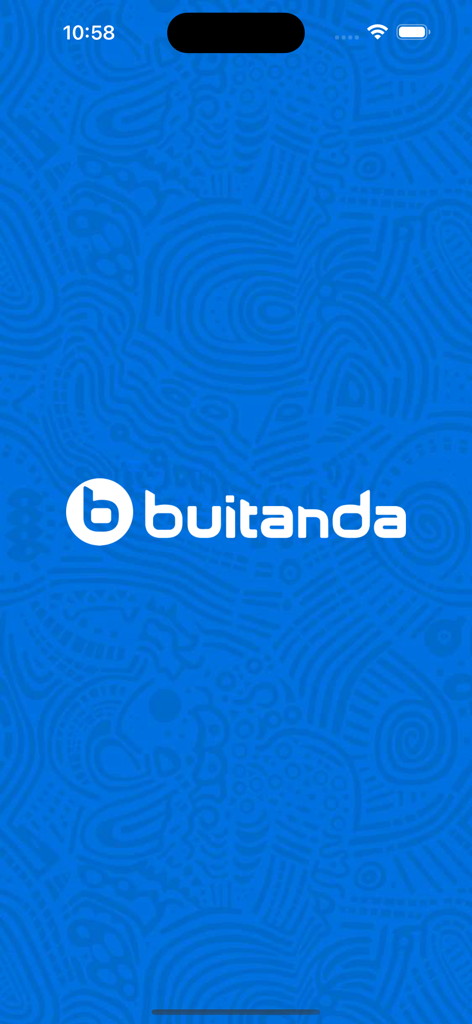 Buitanda digital wholesale marketplace logo splash screen on a patterned blue background