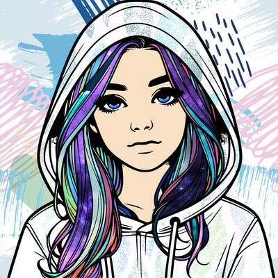 realistic girl with a hoodie