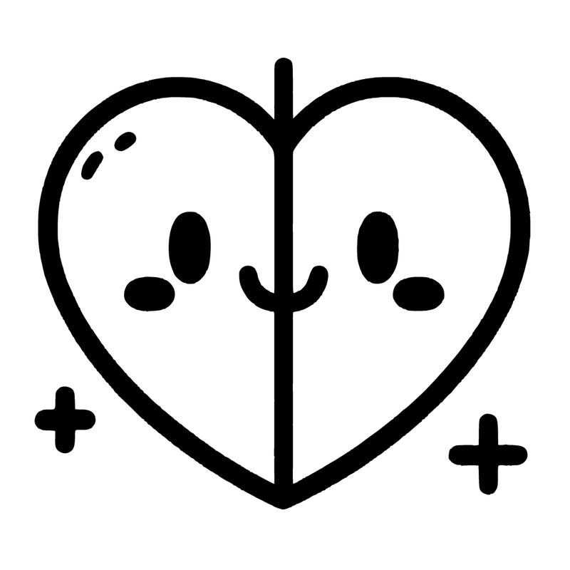 half heart and half heart