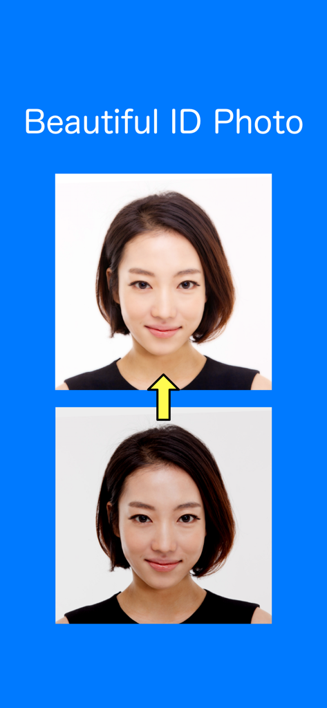 Comparação de antes e depois do retoque de pele para uma foto profissional de documento