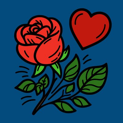 rose and heart