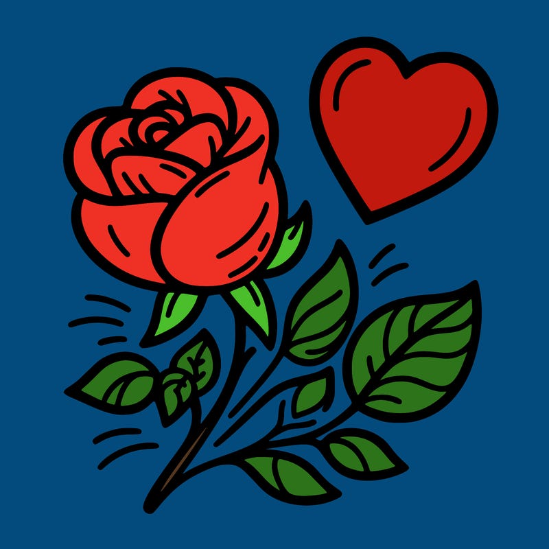 rose and heart