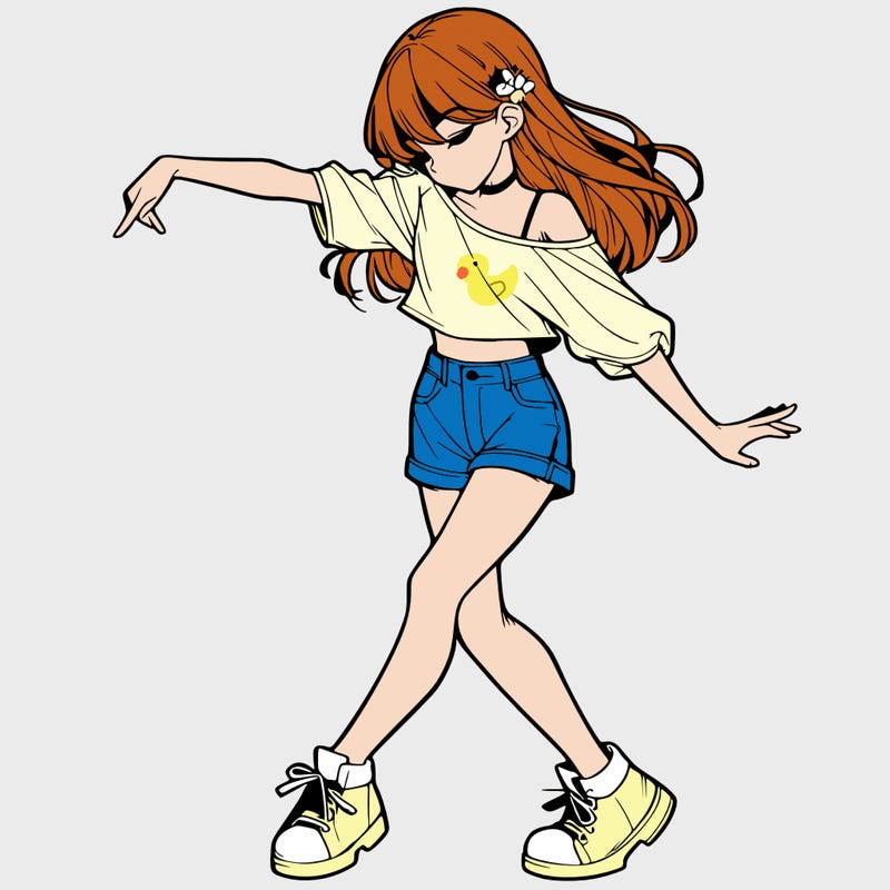 realistic girl danceing