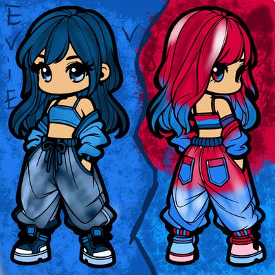 girl in crop top and baggy pants