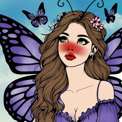 butterfly fairy realistic girl