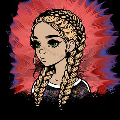 realistic girl with braids