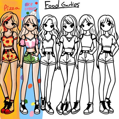 a group of girls wearing crop tops and shorts