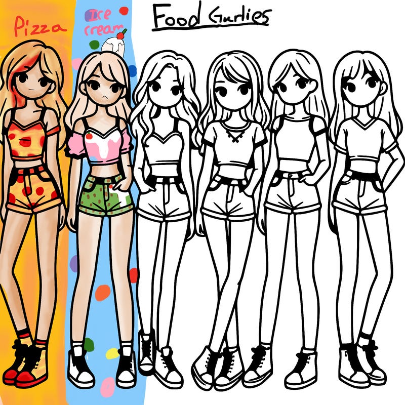 a group of girls wearing crop tops and shorts