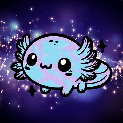 cute easy baby axolotl